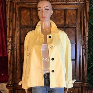 Anne Klein Cotton Buttercup Swing Cropped Trench Coat